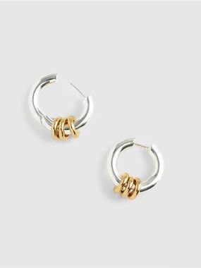 NWT Madewell Mixed-Metal Triple-Ring Hoop Earrings